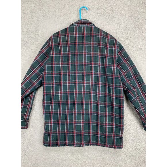 VINTAGE Five Brothers Shirt Men Large Jacket Plaid USA Snap Quilt Lined Flannel - Picture 2 of 11